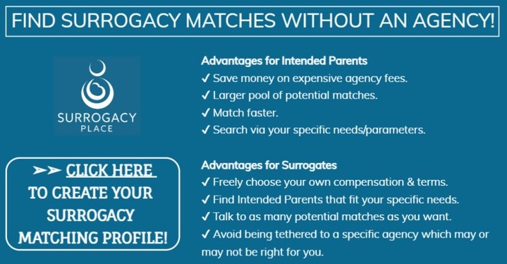 surrogacy without the expensive surrogacy fees. Signup with Surrogacy Place today.